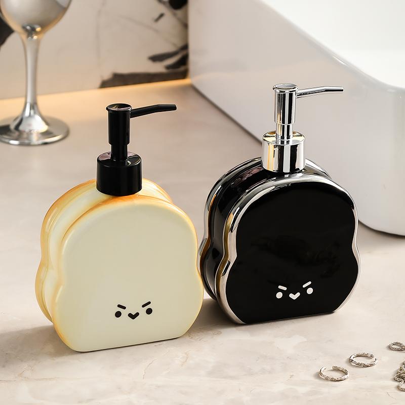 580ml Ceramic Hand Sanitizer Dispenser Bottle, Light Luxury High-end Bathroom Shower Gel, Shampoo Press Bottle Shampoo Dispenser