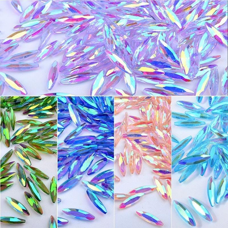 20 Pcs Colorful Nail Art Rhinestone  AB Nail Glitter Manicure Decoration