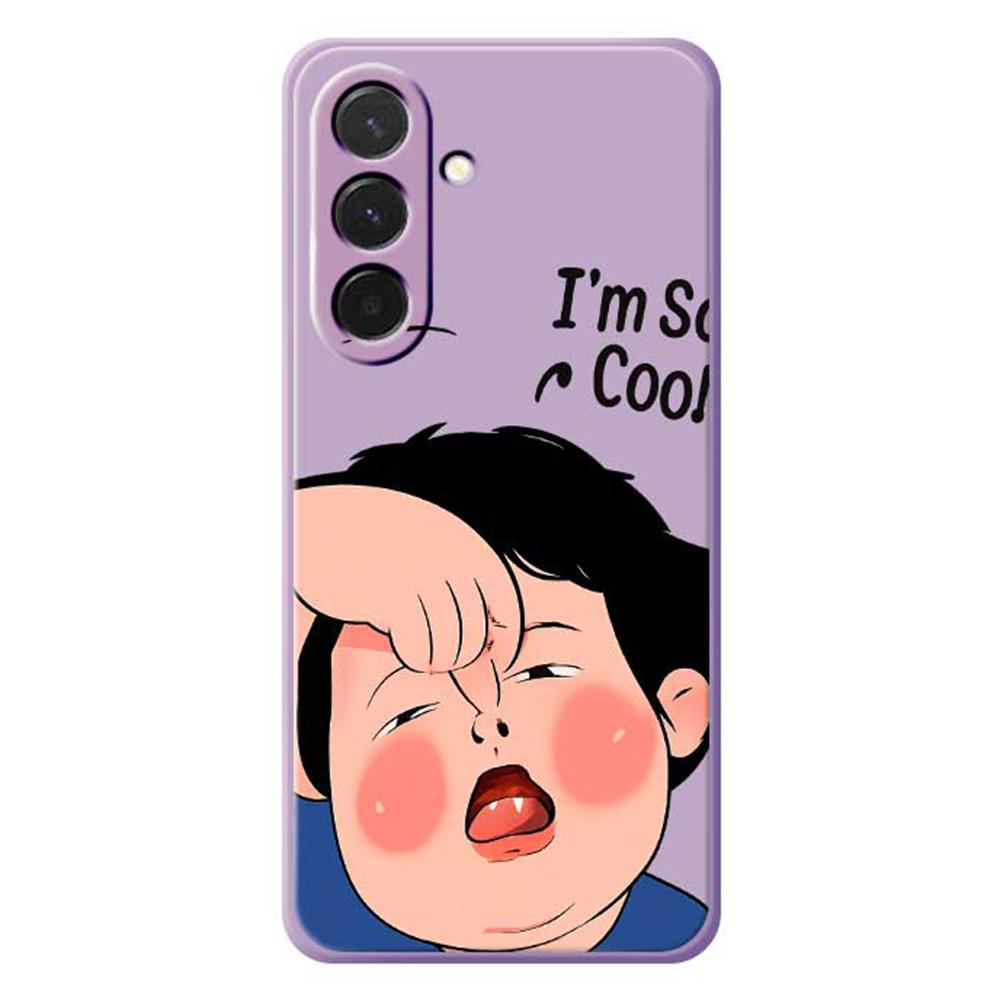 For Samsung Galaxy A36 5G Case Make Faces Kid Pattern Printing Straight Edge TPU Phone Back Cover