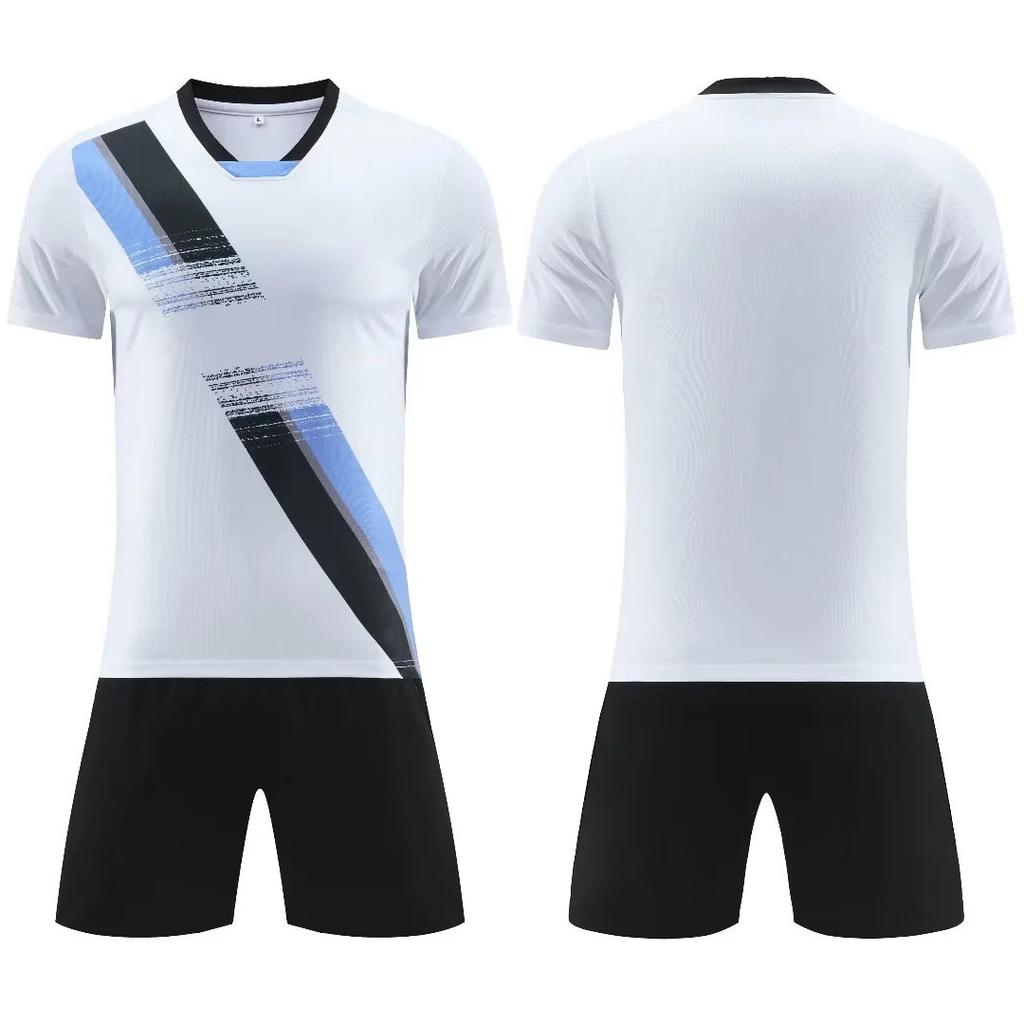 2025 children's football jersey set, men's game jersey summer training printed double-sided pockets, short-sleeved football jersey