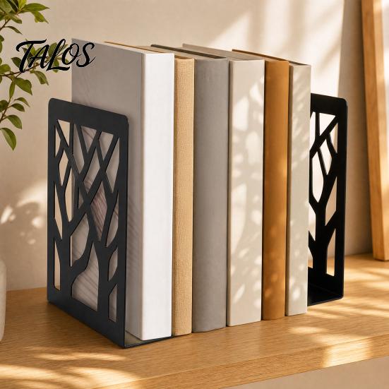 Tree Of Life Bookend 1 Pair of Decorative Bookends for Shelves, Heavy Duty Bookshelf L-shaped Organizer, Hollow Book Holder Stoppers Desk, Office