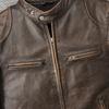 Vintage Yellow Brown Genuine Cow Men Leather Jacket Soft Slim Fit Short Slim Real Cowhide Bomber Coat Spring Autumn