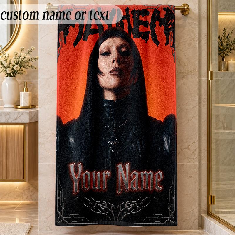 Beach TowelLady Gaga Custom Name Text Personalized Soft Towel for Beach Pool Indoor Home Decor Gift