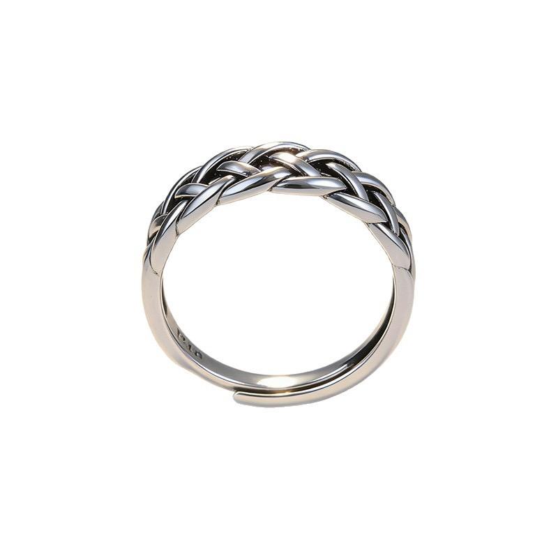 Xiaomi BF CLUB 925 Sterling Rings for Women Simple Geometric Handmade Irregular Retro Chain Ring Allergy For Birthday Gift