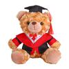 Plyšový medvídek absolvent 2025 s talárem, čepicí a střapcem, roztomilý hnědý absolvent