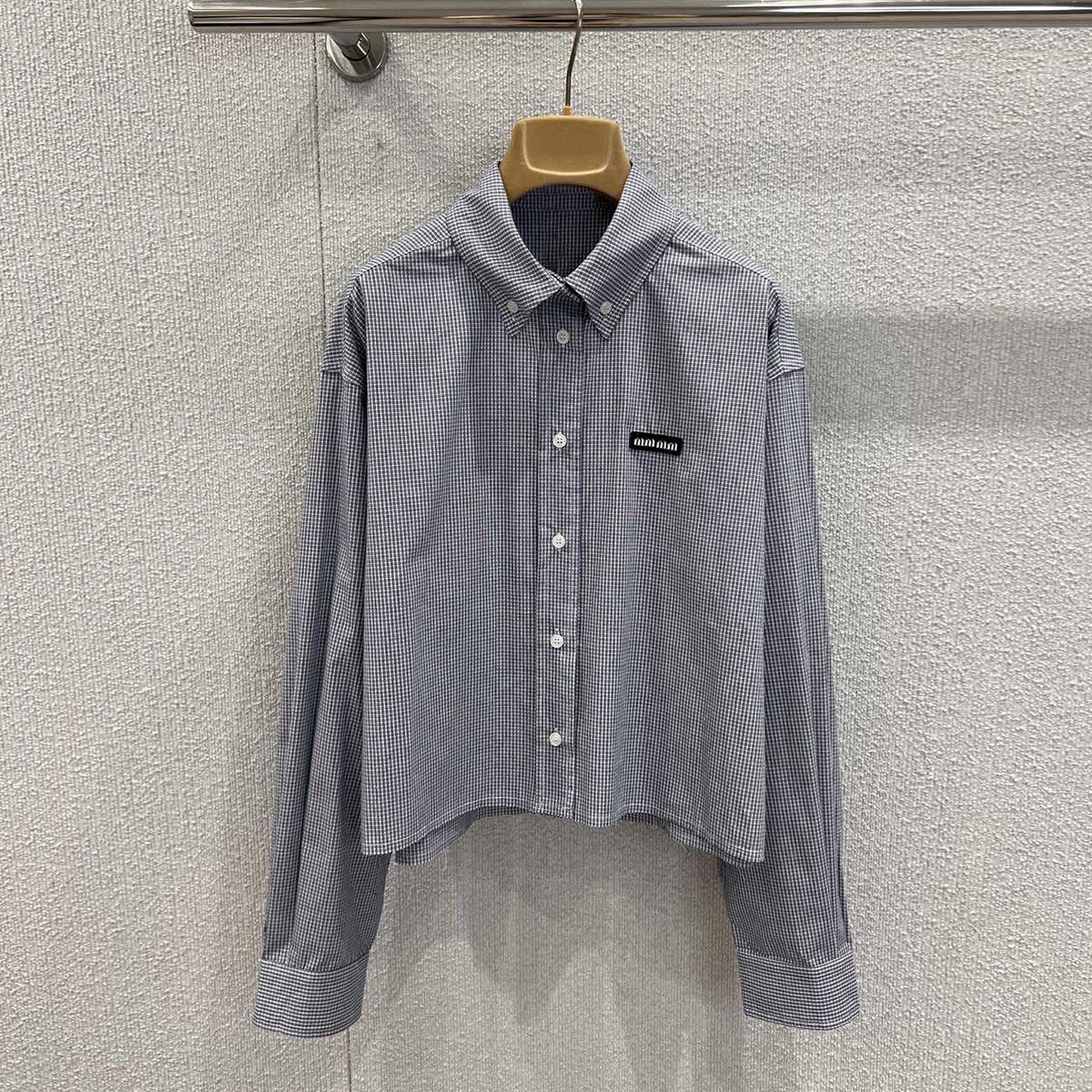 Chic Striped Short Shirt - Miu Style, Autumn Collection 2025 Large