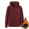 Men's Woodpecker Plus Red Knit Velvet Hoodie Jacket - Plus Size, Thin Fleece, Autumn/Winter Sports Cardigan
