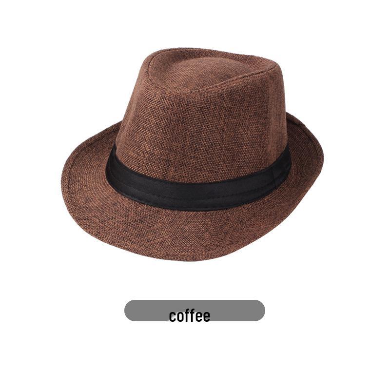 

Men s Linen Fedora Sunshade Hat - Casual Spring/Summer Straw Jazz Hat