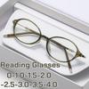 Korean Style Small Oval Frame Reading Glasses Women Artistic Temperament Anti Blue Light Presbyopia Eyeglasses with Diopter+4.0