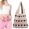 Women Knit Love Tote Bag Color Blocking Lightweight Handbag Large Capacity Shoulder Storage Bag Top Handle Bag Commuting Bag