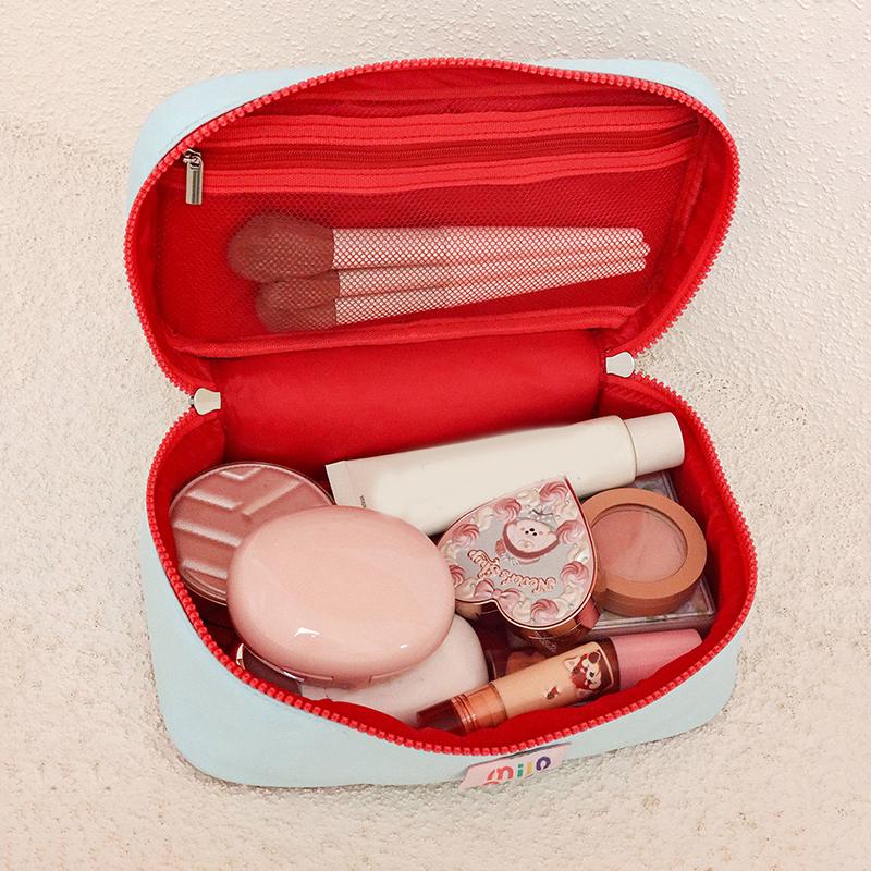 Ins Style Cosmetic Bag Large Capacity Travel Cosmetic Bag Portable Wash Bag Girl Series Contrast Color Storage Bag