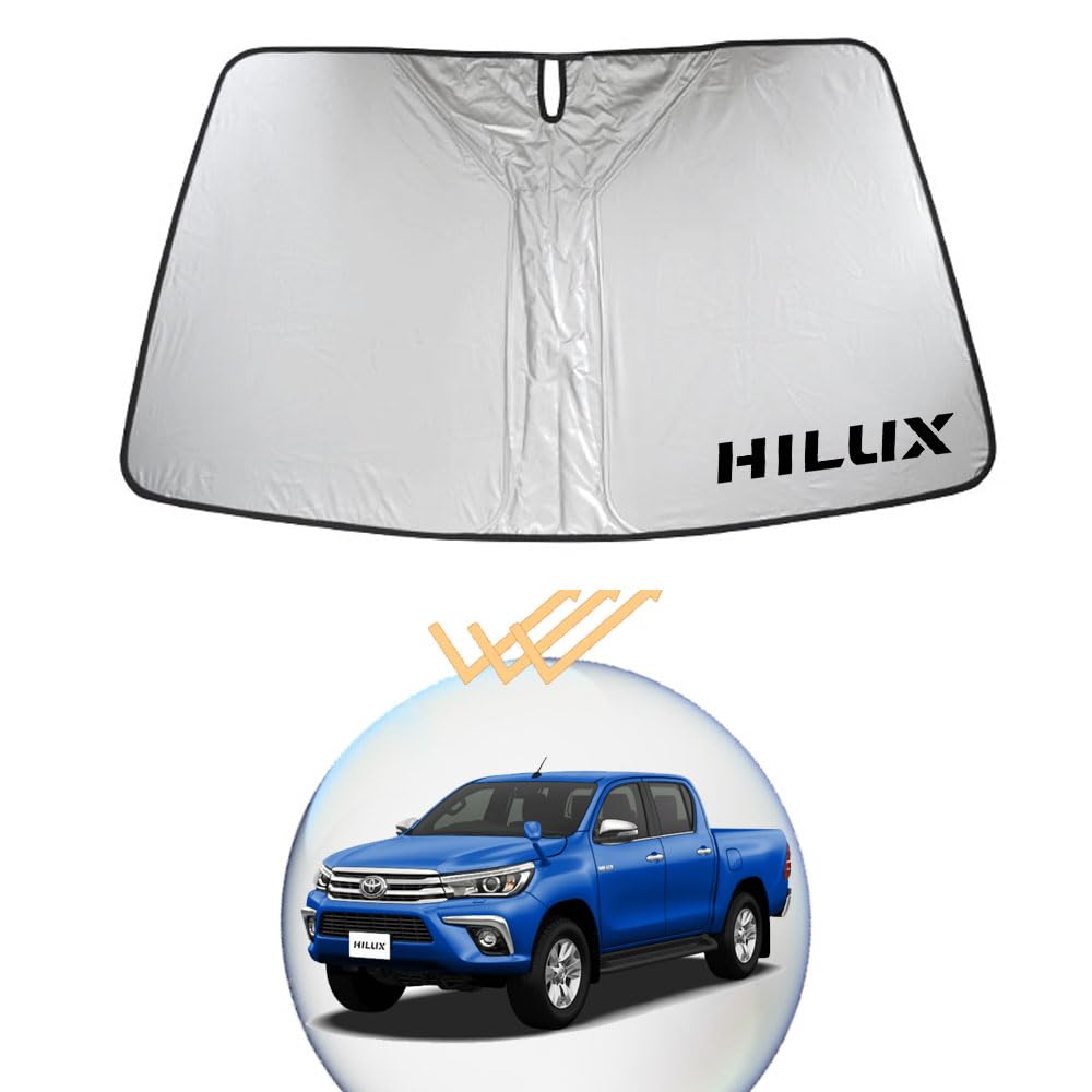 

XIKER Эксклюзивный солнцезащитный экран для лобового стекла серии Toyota Hilux GUN125 для защиты от жары Легкий Компактный Защита от УФ лучей Предотвращение старения Складной чёрный