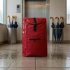FlapTop Trolley Simple To CarryCarry Shopping Bag Zippered Pocket Red