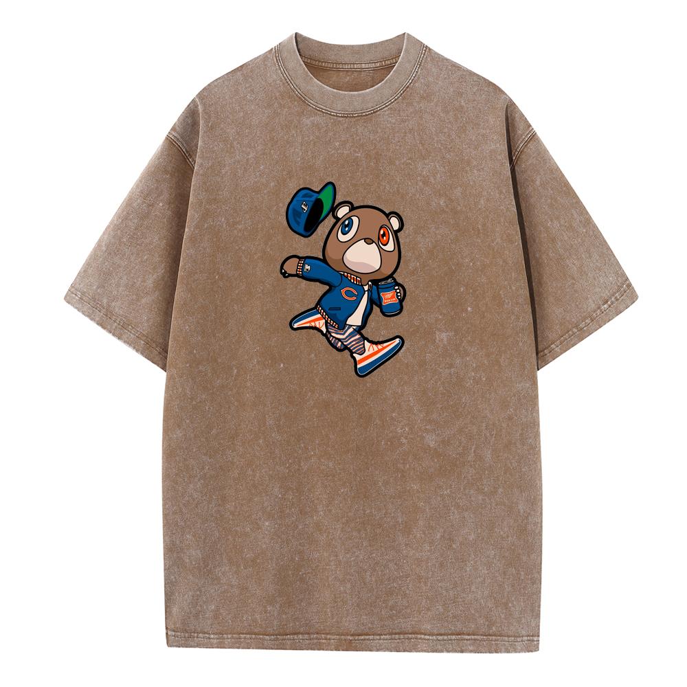 Kanye West Graduation Fans Gave Vintage Sommer Kort Ermet Casual Unisex Harajuku O-Hals Bomullsskjorter Trykk