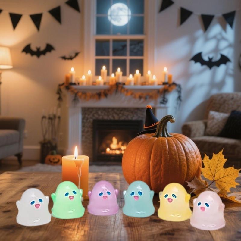 50Pcs Halloween Small Figurines Resin Craft Decor for Party, Home, Tabletop, Pumpkin Display & Collection HX6C