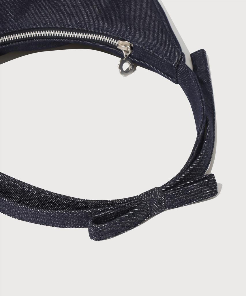 Covernat Woman Clover Heart Flat Ribbon Shoulder Bag Indigo Dark
