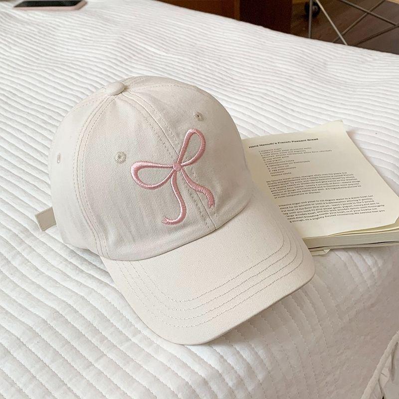 Children's Sweet Embroidered Ponytail Bow Baseball Cap - Breathable, Thin Sun Hat