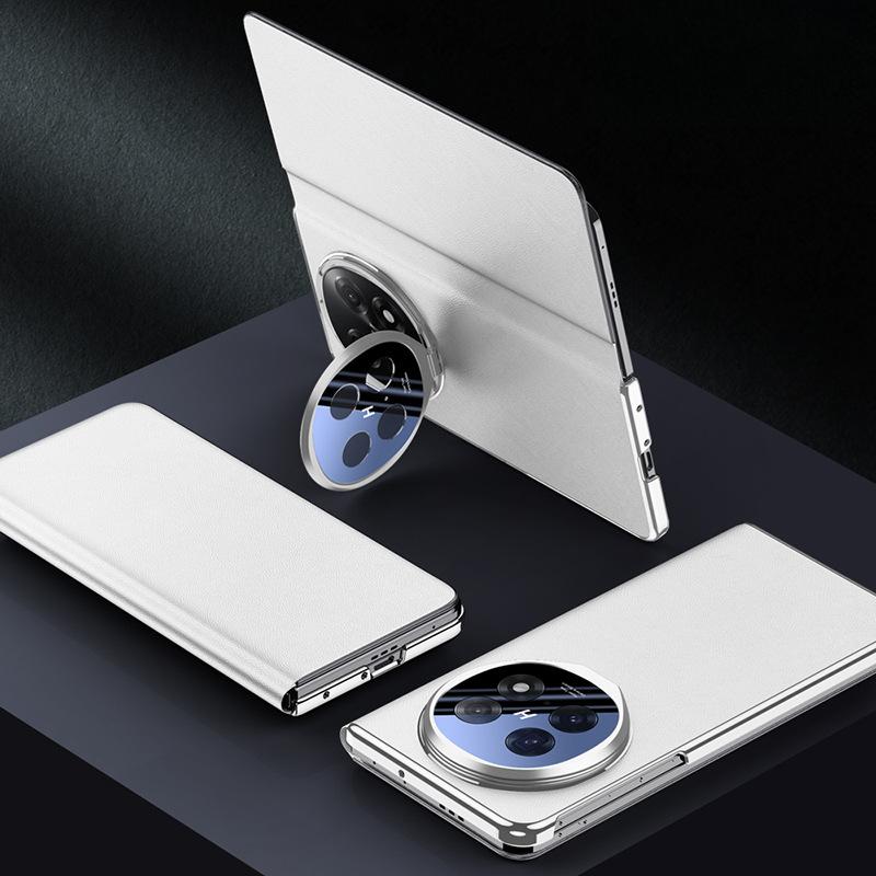 

Suitable for Oppofindn5 Phone Case, Flip Lens Stand N3 All-inclusive Shockproof Business Men s and Women s Sleep Plain Leather Case OPPO Find N5