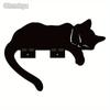 Metal Cat Silhouette Outdoor Garden Decor Fence Ornament