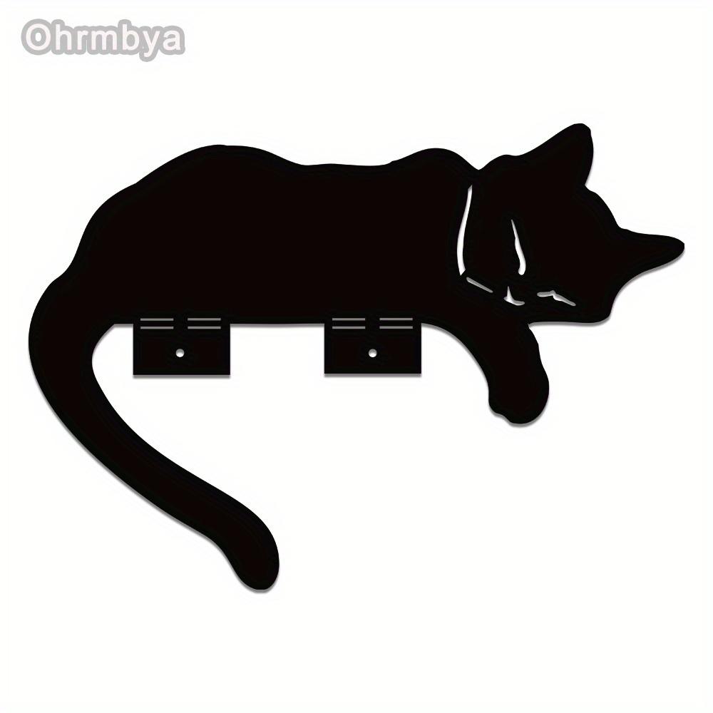 Metal Cat Silhouette Outdoor Garden Decor Fence Ornament