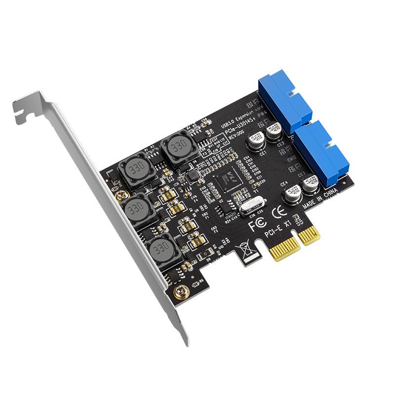 

SSU PCI-E to USB 3.0 Front Panel Expansion Card Adapter, 19/20-PIN Interface.
