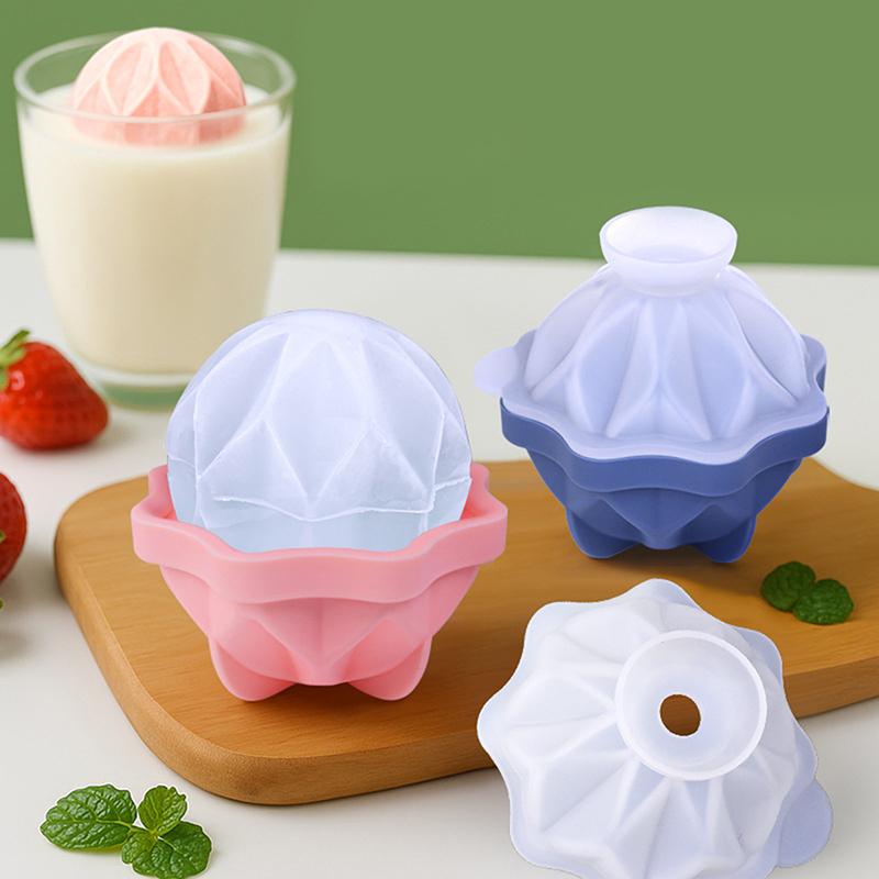 1Pcs Ripple Single Ice Mold, Perfect Etched Sphere, Slow Melting For Whiskey And Cocktails, Food Grade Premium Outdoor tableware
