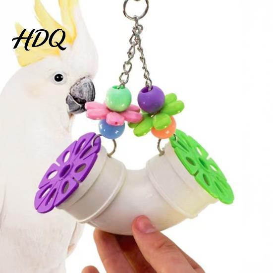 Chew-resistant Bird Toy Parrot Foraging Tube Toy Chewing Enrichment Cage Accessories