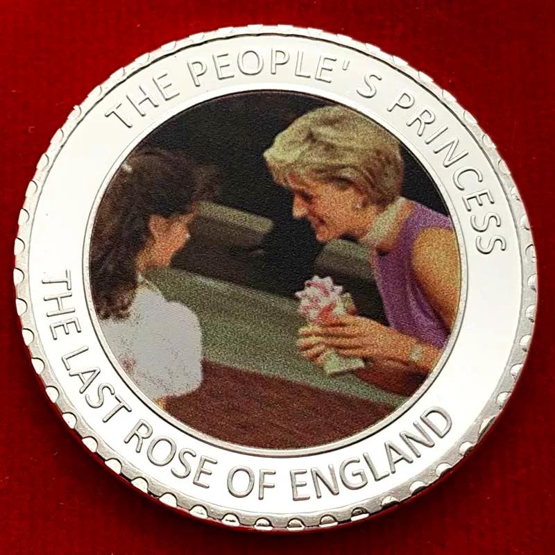 Queen Diana and Girl Rose Love Silver Plated Commemorative Medal Collection Cartoon Coins