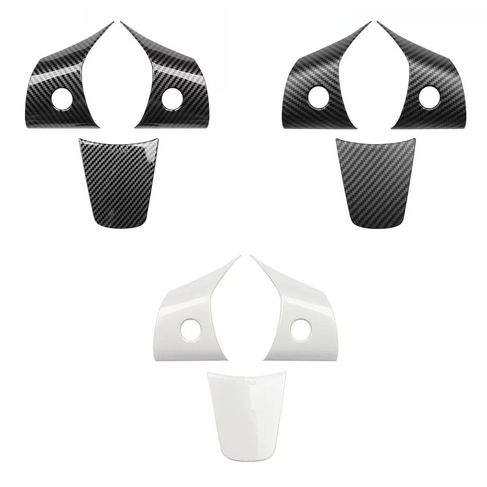 Auto Lenkradverkleidung aus ABS Kohlefaser Matt für Tesla 2024/2024 Innenraum Modifiziertes Zubehör für Tesla Model 3 Model Y