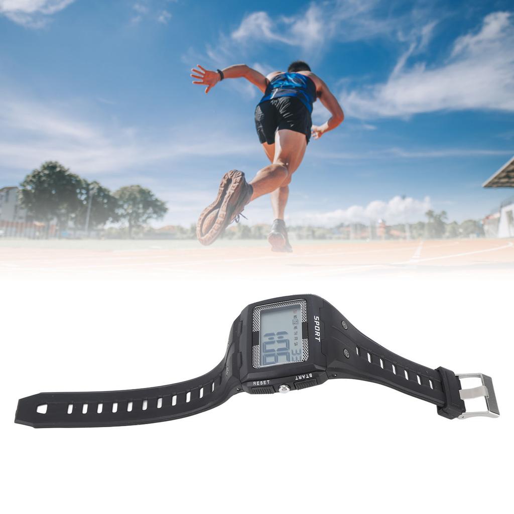 Men Sport Watch Waterproof Large Screen Portable Chronograph Watch for Outdoor Climbing Camping Black