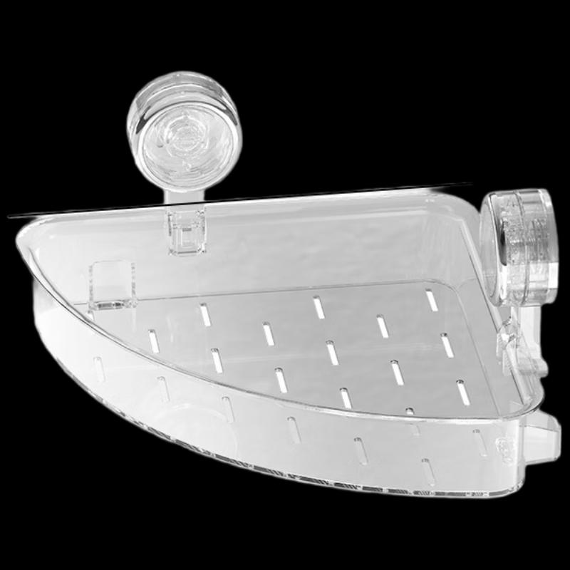 ZISIZ Transparent Corner Suction Cup Shower Caddy (2-Pack)