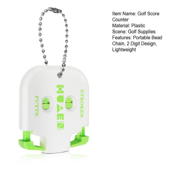 Golf Score Counter with Portable Bead Chain 2 Digit Strokes Putts Counting Tool Golf Game Scorekeeper Outdoor Sports Score Clicker Counter Scorer