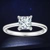 Rrjzz Prinzessschliff VVS1 CZ Labordiamant Solitärring Silber Goldfarbe Damen Verlobungsringringe für Hochzeit Feiner Schmuck