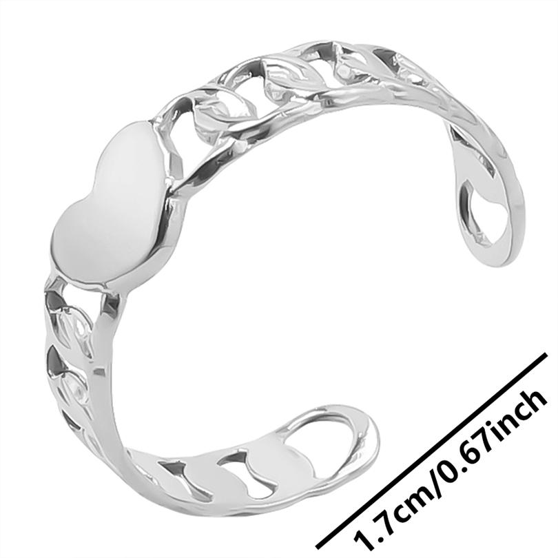 1pcs Crown Heart Shell Charm Ring Two/Three Layered Adjustable Stainless Steel Rings For Women Men Accessories Vintage Jewelry