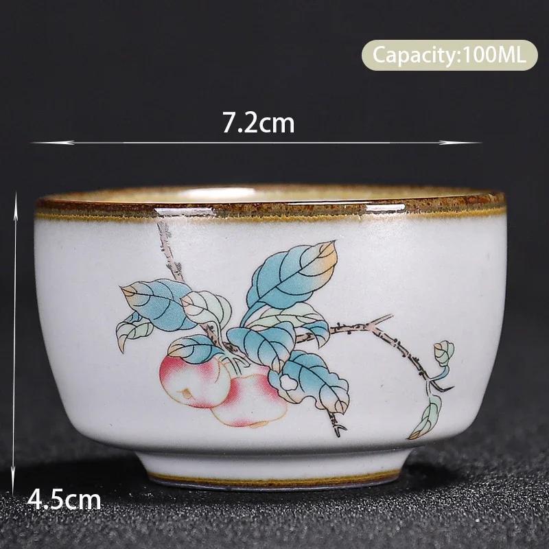 Boutique Ceramic Teacup Meditation Cup Hand Painted Landscape Travel Tea Bowl Handmade Tea Set Accessories Pu'er Master Cup