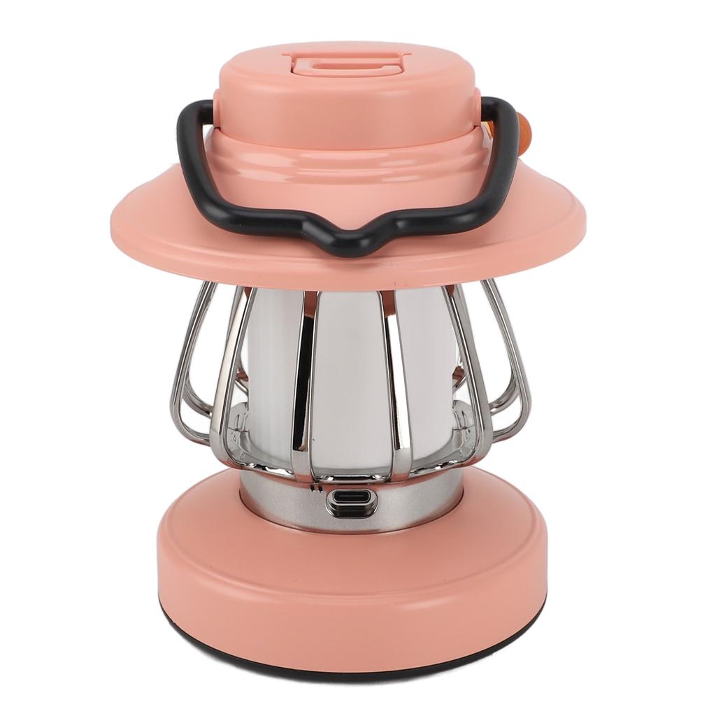 Retro Rechargeable Camping Lantern Infinite Dimming 3 Color Temperature Camping Lantern Portable Tent Light Emergency Light