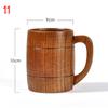 Wooden Cup Wood Coffee Tea Beer Juice Milk Water Mug Coffee Beer Mug with Wood Handle Retro Office Kitchen Drinkware Accessories