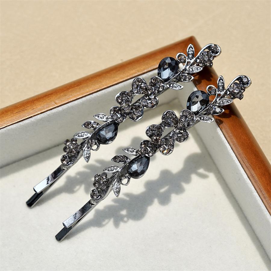New Rhinestone Word Clip Hair Accessories Women's Side Clip Flower Bangs Clip Crystal Head Ornament Jewelry Korean
