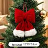 Red Velvet Christmas Bow and Pendant Ornament for Home Décor
