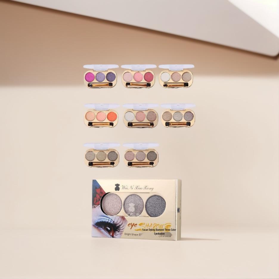 Winnie the Pooh 3-Color Diamond Eyeshadow - Long-Lasting, One-Swipe Application