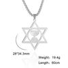 Lucktune Judaism Menorah Pendant Necklace Stainless Steel Lampstand Sacred Amulet Chain Necklace for Women Men Vintage Jewelry