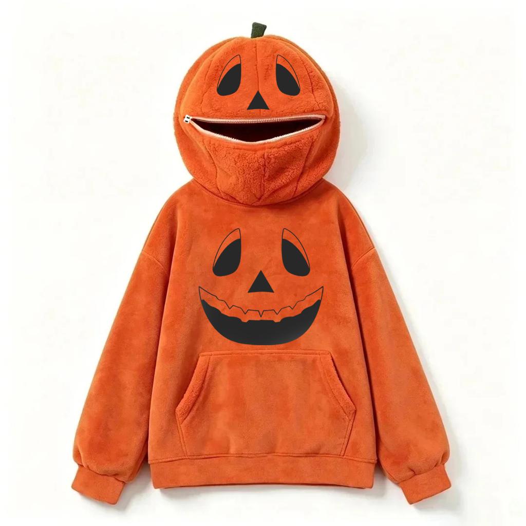 Men's and Women's Matching Halloween Pumpkin-Headed Vintage Sweatshirt