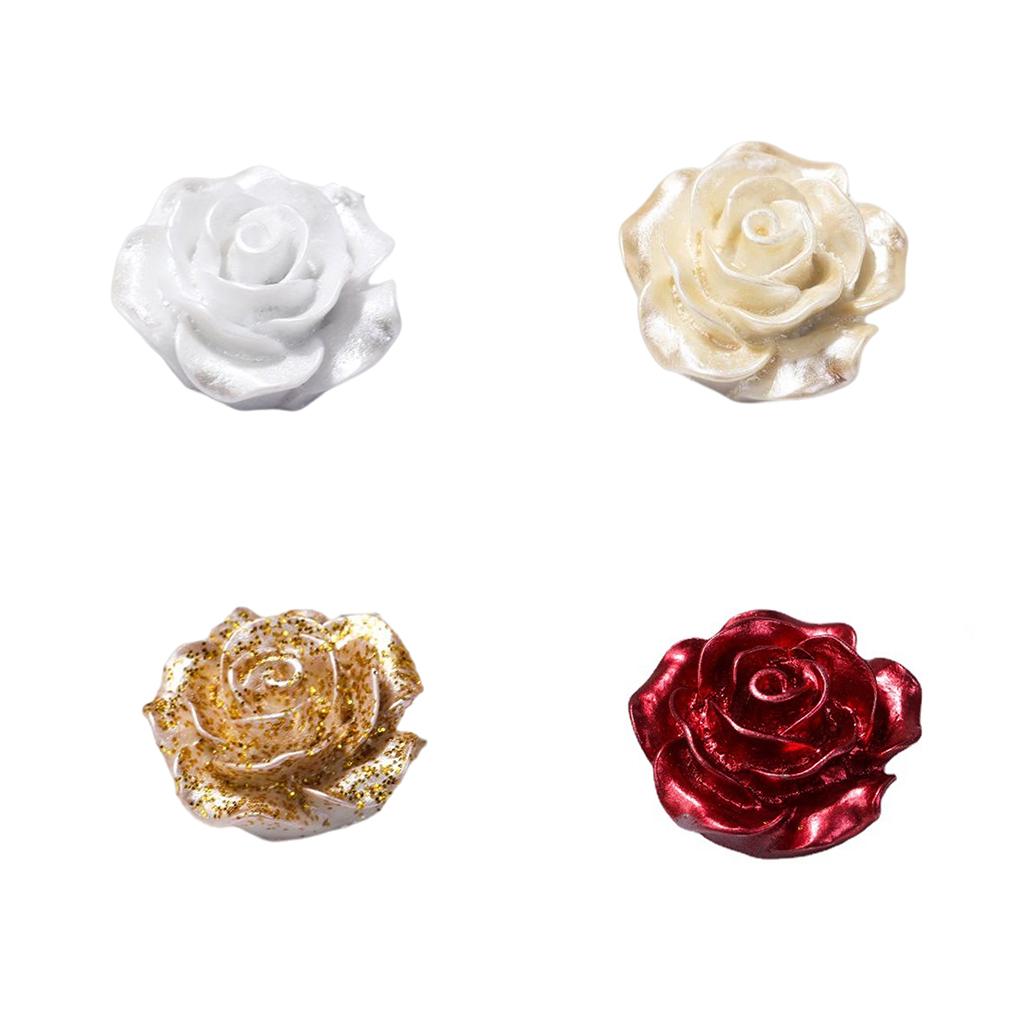 Fake Rose Flower Pretty Hairpin Decoration Blooming Resin Camellia for Mobile Phone Shell DIY Scrapbook Case Bags Hairwear Decor
