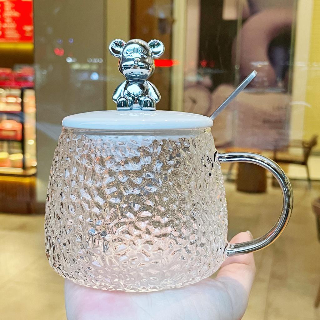 Glastassen für Mädchen mit hochwertigen Wasserbechern für hochtemperaturbeständige Becher mit Deckel für Paare