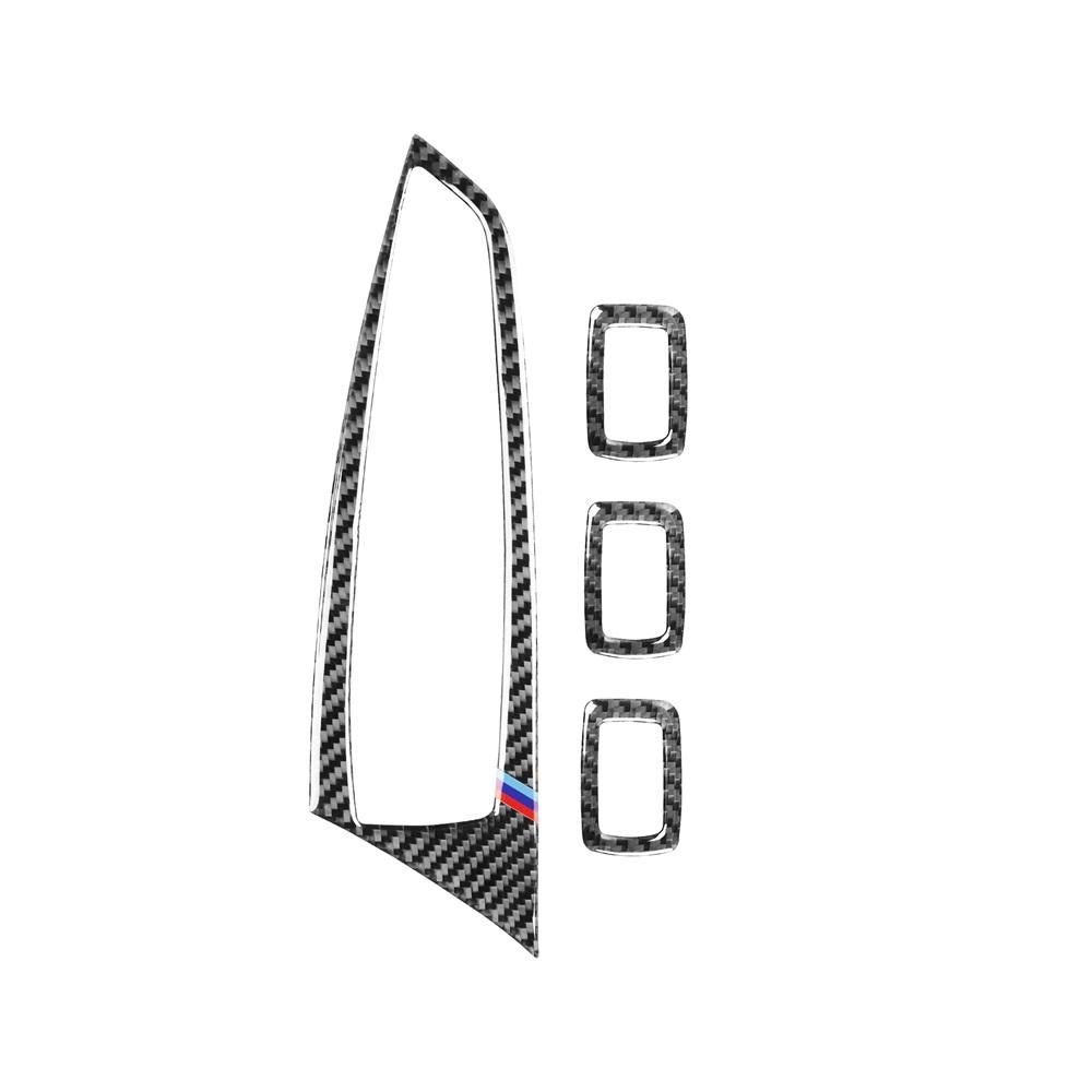 4PCS Carbon Fiber Car Window Lifter Switch Control Panel Frame Decor Stickers For BMW X3 F25 X4 F26 Auto Interior