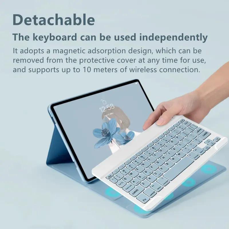 Honor X8a/X9 Pro Tablet Leather Case with Magnetic Wireless Bluetooth Keyboard (Russian Compatible)