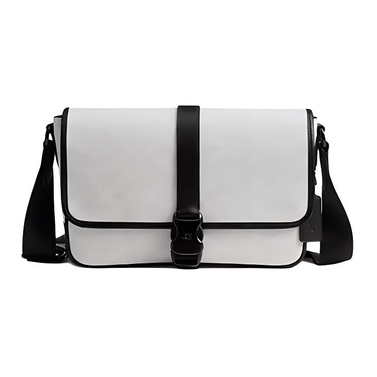 

Coach League 29 Classic Print Design Adjustable Shoulder Strap Faux Leather And Cowhide Crossbody Bag Large Men bags White Black CU202-XTP Basic Set (Bag+Dust Bag)