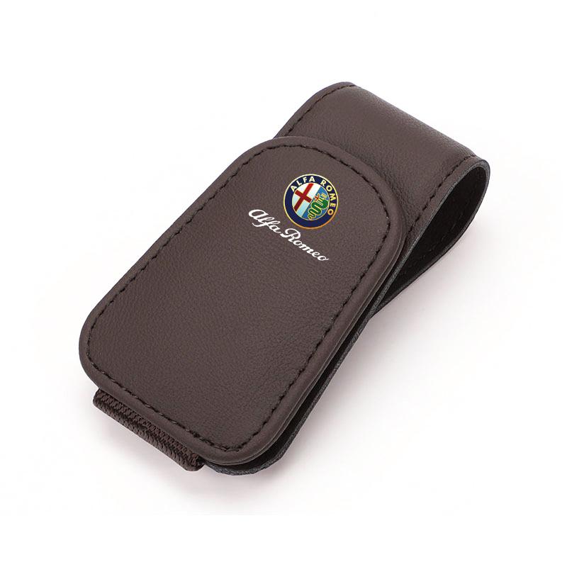 WTOM1 Car Interior Glasses Clip Sunshade Storage Brace Auto Accessories For Alfa Romeo 156 159 147 4C 8C 166 Giulia Giulietta Mito