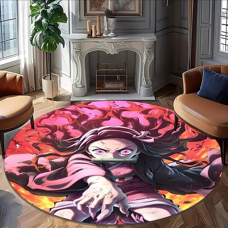1pc nezouko  Carpet, Round Rug, Comfortable, Suitable for Entryways, Living Rooms, Office, And Bedrooms, Christmas Decoration