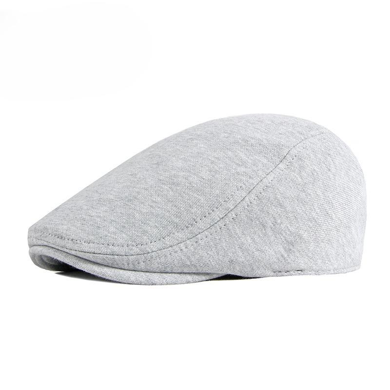 British Retro Flat Cap for Men Women Simple Cotton Knit Beret Spring Autumn Casual Newsboy Hat Solid Color Duckbill Cap